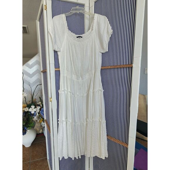 Tommy Hilfiger Dresses & Skirts - Tommy Hilfiger White Tiered- Ruffled Maxi Dress Size 14